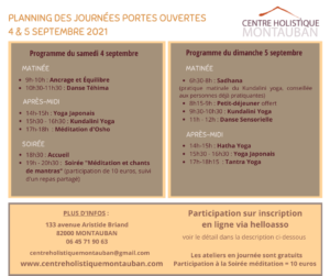 4 & 5/09 : Portes ouvertes au Centre Holistique (sur inscription) 2