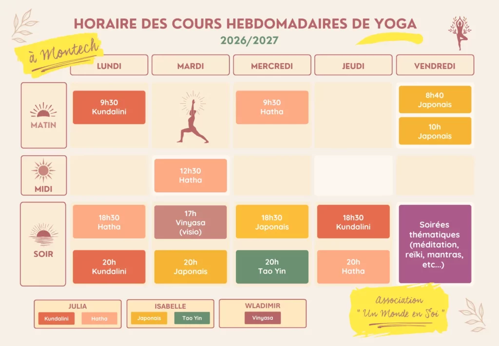 Horaires des cours collectifs 1